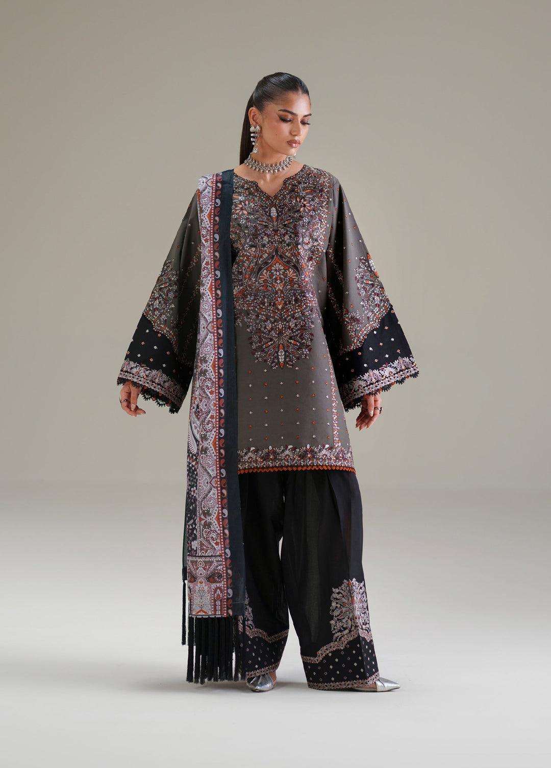Amour by Bin Ilyas Unstitched Embroidered Lawn 3 Piece Suit BI26ULA 182A - Festive Collection