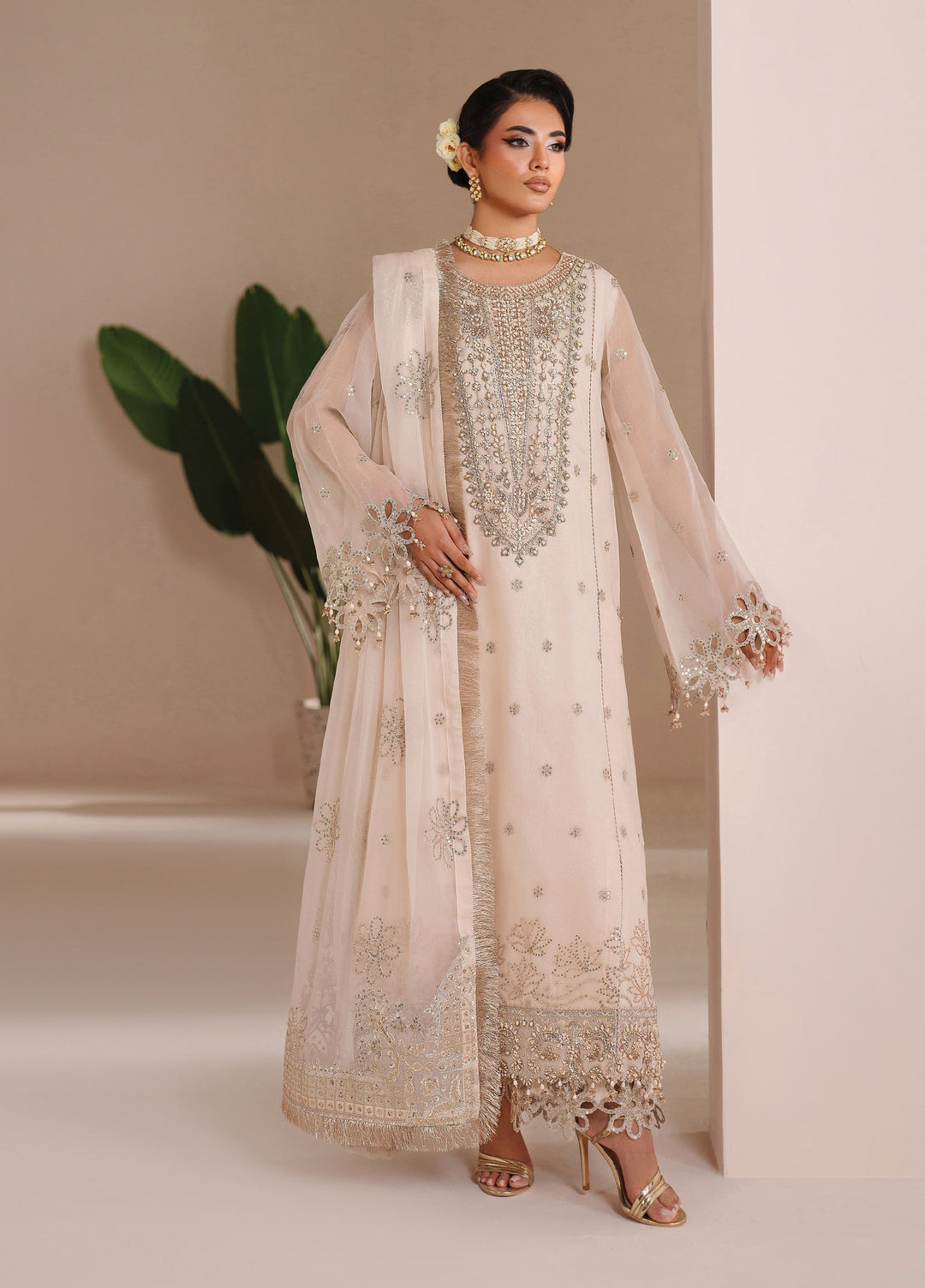 Aymal by Alizeh Fashion Unstitched Embroidered Chiffon 3 Piece Suit AFB26UA D-03 Mika - Festive Collection