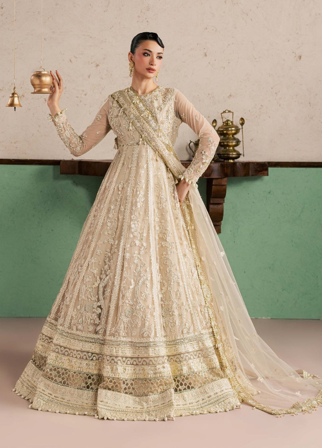 Sorelle by Aylin Unstitched Hand work Net 3 Piece Suit AY26US Aurelle - Festive Collection