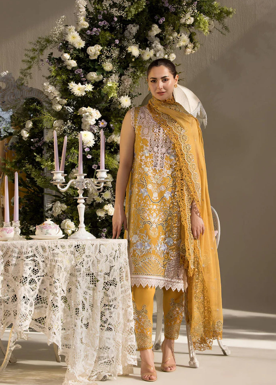 Minor Defect - Sobia Nazir Embroidered Lawn Suit Unstitched 3 Piece SN25LL D-6B - Summer Collection