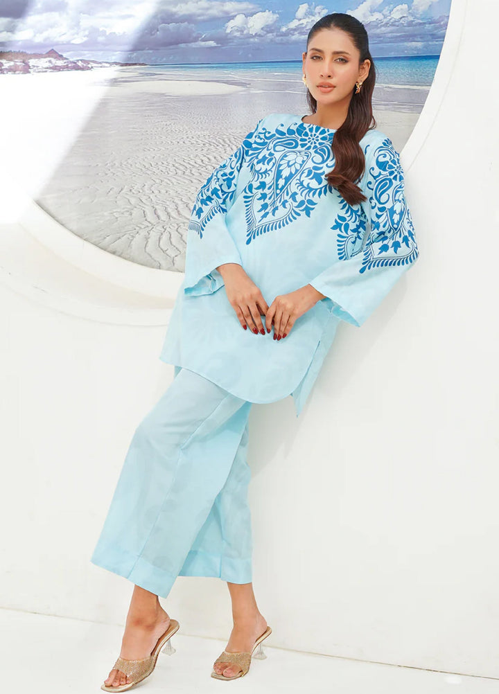 Nairah Women Pret Printed Arabic Lawn Suit NAH26PN Aqua Blue - Spring Collection