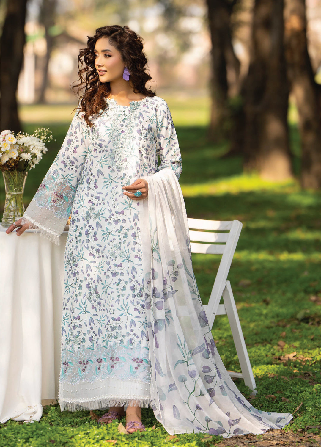 Eden Garden by Humdum Unstitched Embroidered Lawn 3 Piece Suit HB26UED D-07 - Summer Collection