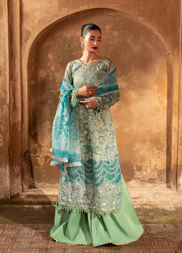 Ember by Aylin Unstitched Zari Embroidered Suits 3 Piece AYL25EF D7-Ocean Bloom - Festive Collection