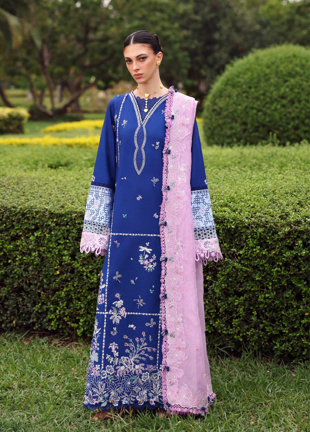 Lilas by Republic WomensWear Unstitched Embroidered Lawn 3 Piece Suit RW26ULL Lilas D-3B - Eid Collection