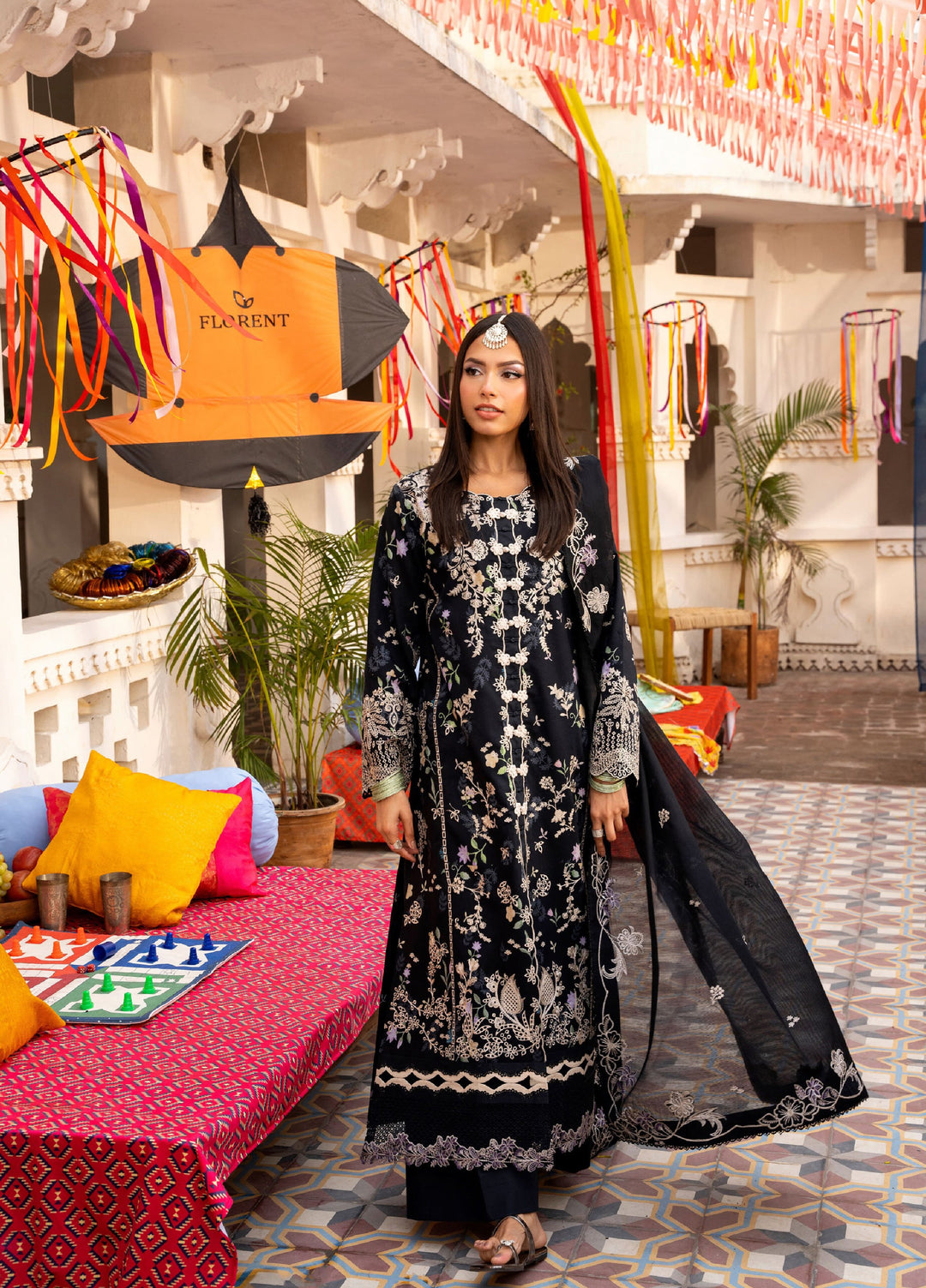 Basant Chikankari by Florent Unstitched Embroidered Luxury Lawn 3 Piece Suit FL26UBC FZ-8A - Summer Collection