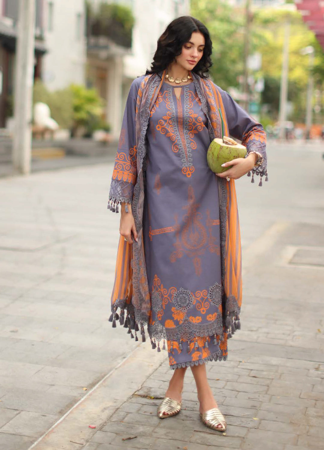 Combination by Charizma Unstitched Embroidered Lawn 3 Piece Suit CHR26UCL CC6-19 - Festive Collection