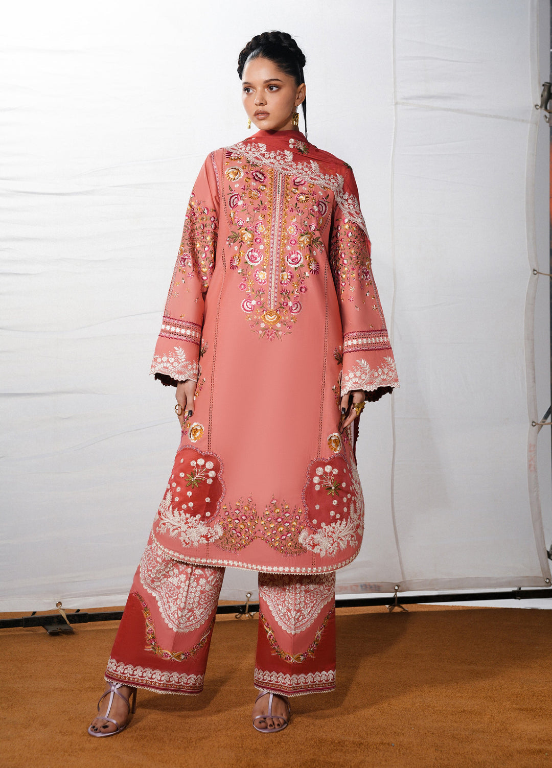 Jugnu by Hussain Rehar Unstitched Embroidered Cotton 3 Piece Suit HR26UJC DINAZ - Festive Collection