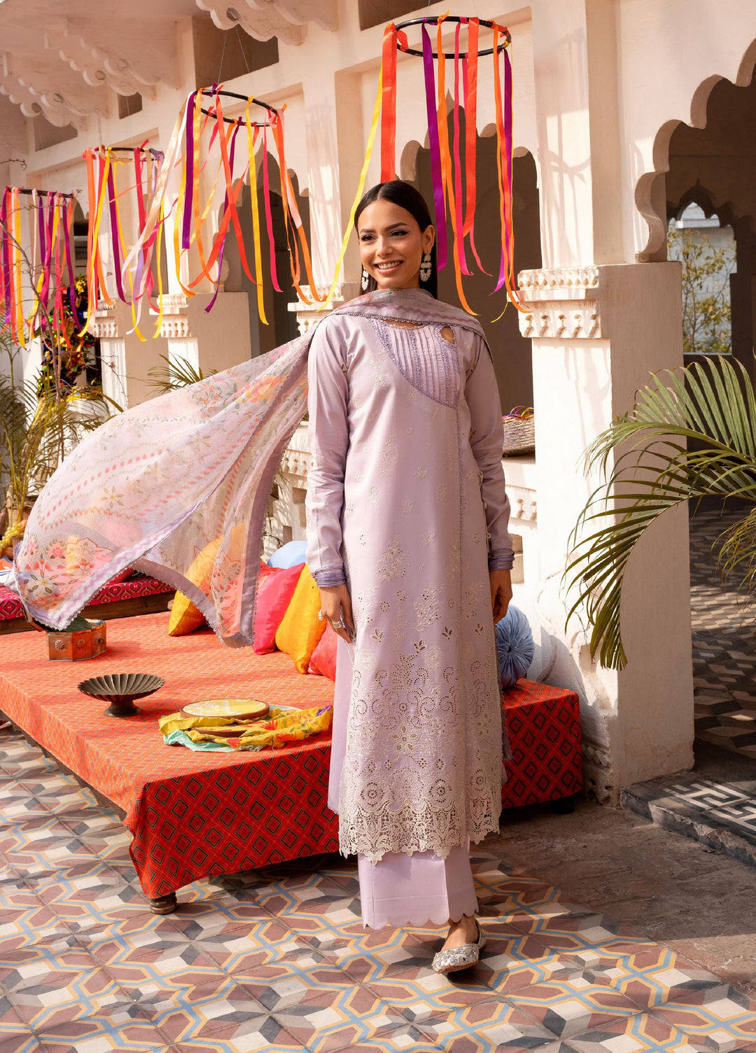 Basant Chikankari by Florent Unstitched Embroidered Luxury Lawn 3 Piece Suit FL26UBC FZ-2B - Summer Collection