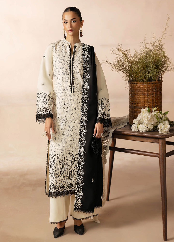 Sareen by Rajbari Unstitched Premium Viscose Chikankari 3 Piece RB25SC D-01 - Winter Collection