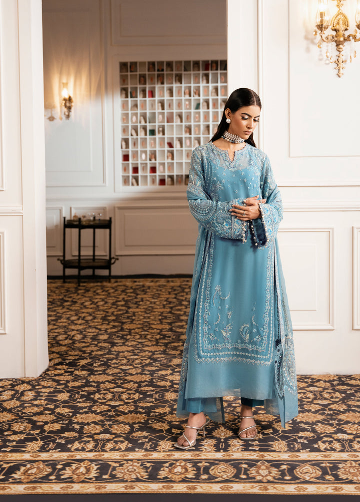 Check In by Zarizaa Embroidered Chiffon 3 Piece Suit ZZ26UCI DEW - Festive Collection