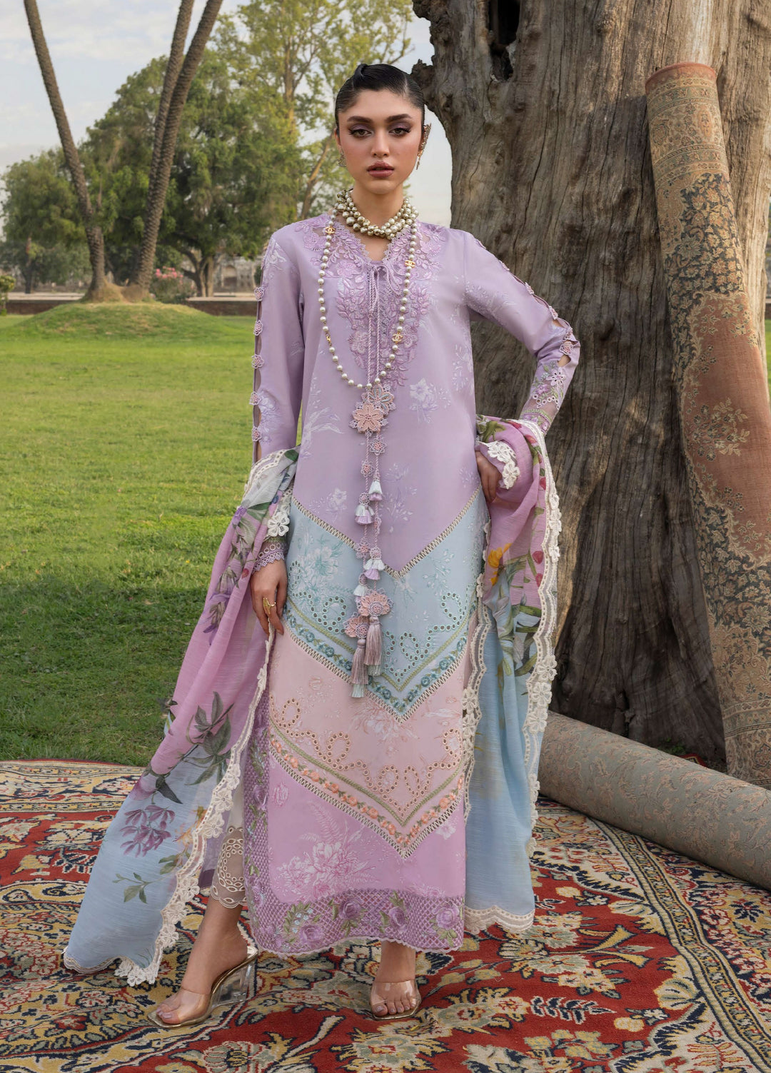 Bloom by Saira Shakira Unstitched Embroidered Lawn 3 Piece Suit SSR26ULB AVA-01B - Eid Collection