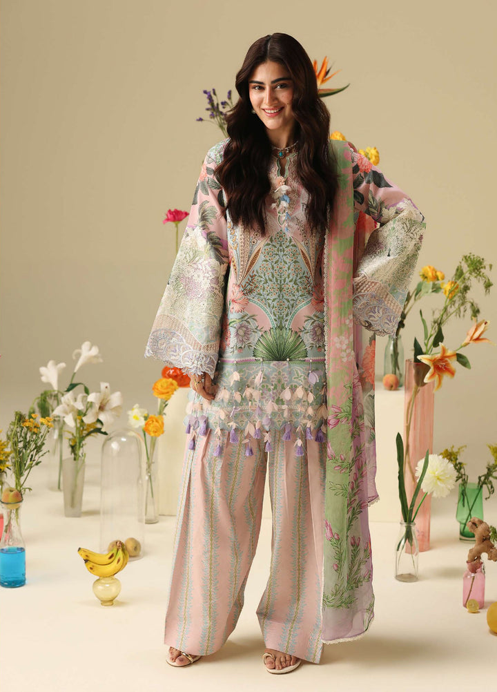 Soleil Hemline by Mushq Unstitched Printed Lawn 3 Piece Suit MU26USL Moonlit Dolce HUNSS260303 - Festive Collection