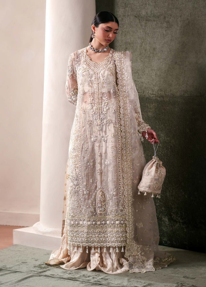 Starlet Jewels by Emaan Adeel Unstitched Embroidered Organza 3 Piece Suit EA26USF Howlite - Festive Collection