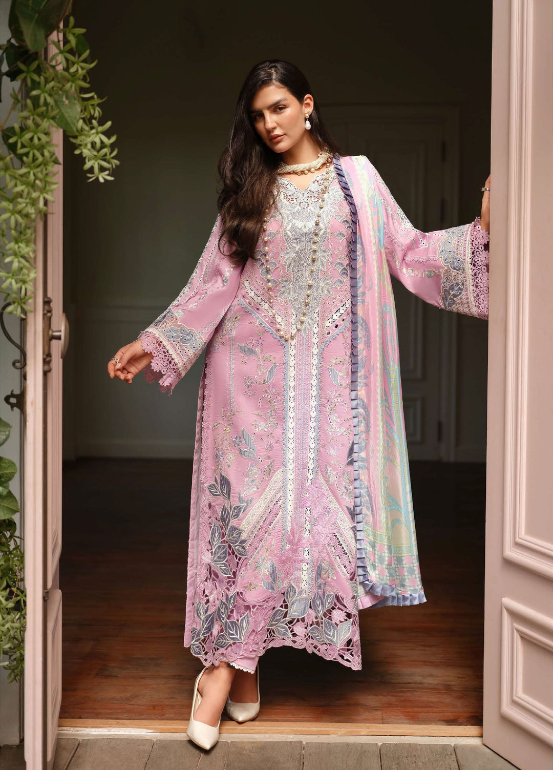 AMoi by Mushq Unstitched Embroidered Luxury Lawn 3 Piece Suit MU26AHL D-8 Endless Love - Summer Collection