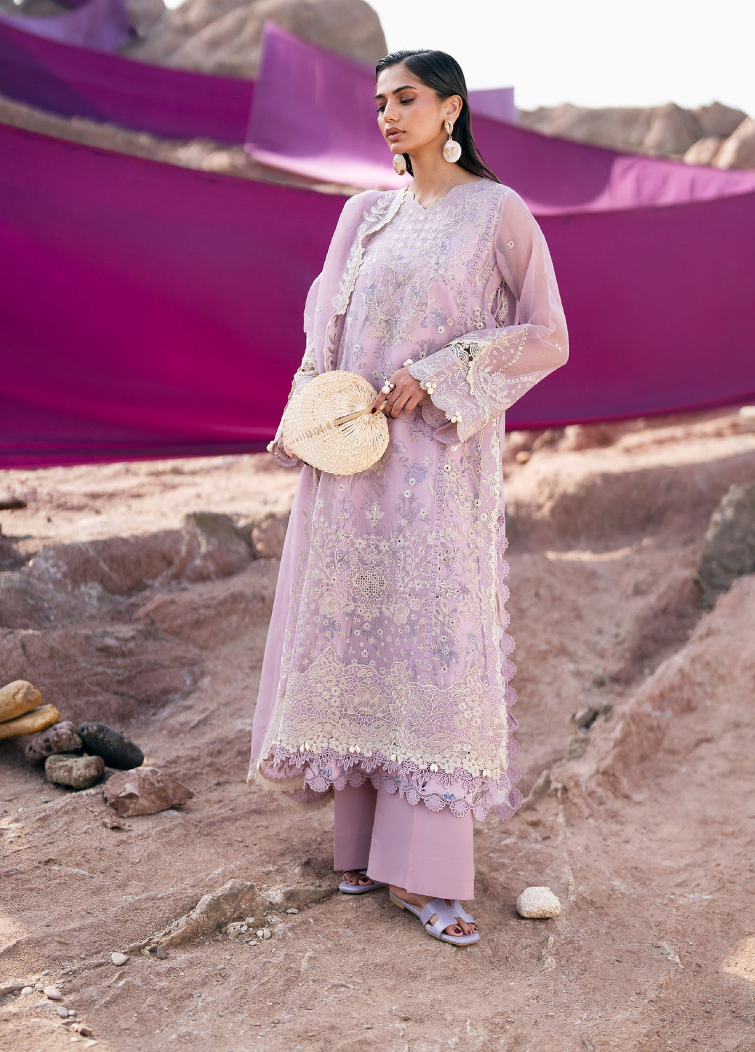 Florent Unstitched Embroidered Luxury Lawn 3 Piece Suit FL26UL FL-8 - Festive Collection