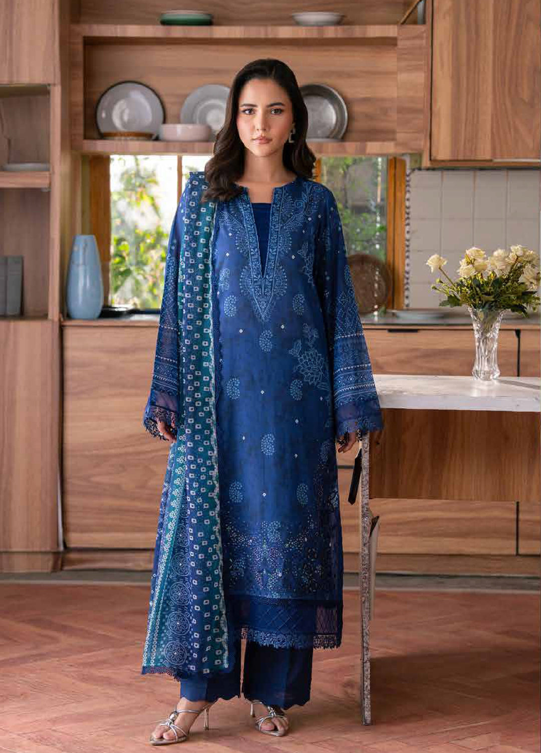 Chunri by Daria Unstitched Embroidered Lawn 3 Piece Suit DC26UCL DA-109 - Casual Collection