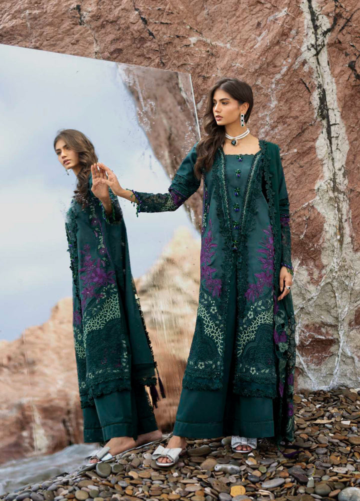 Mahiymaan by Al Zohaib Unstitched Embroidered Luxury Lawn 3 Piece Suit AZ26UM D-9 - Festive Collection