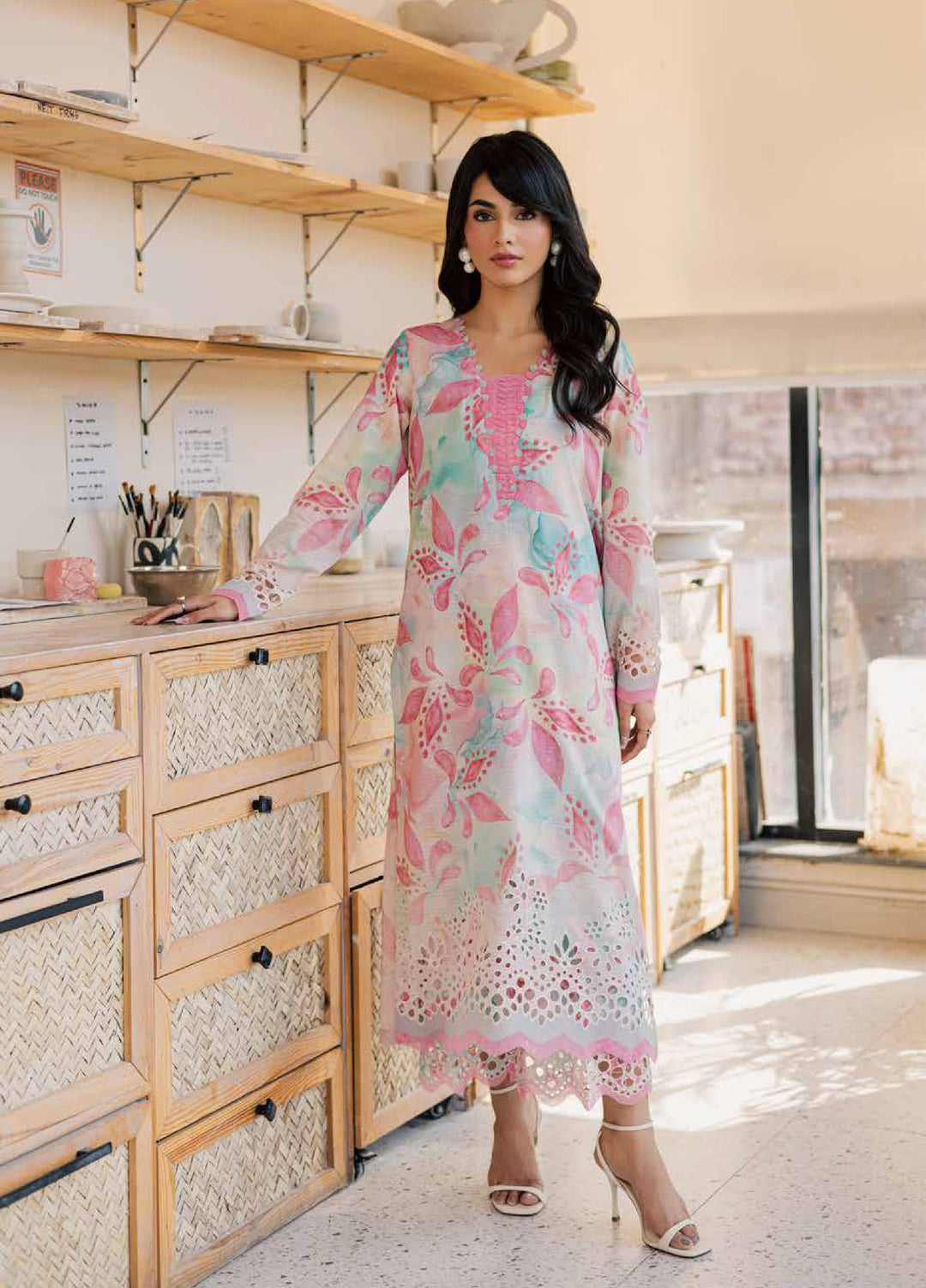 Ballerina by Nureh Unstitched Printed Chikankari Lawn 2 Piece Suit NU26UBL NU2-194 - Summer Collection