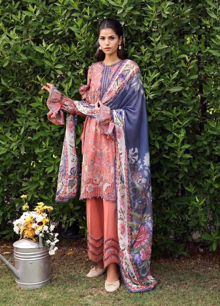 Belladore by Elaf Premium Unstitched Printed Lawn 3 Piece Suit EL26ULB Lovelle EPA-3B - Summer Collection