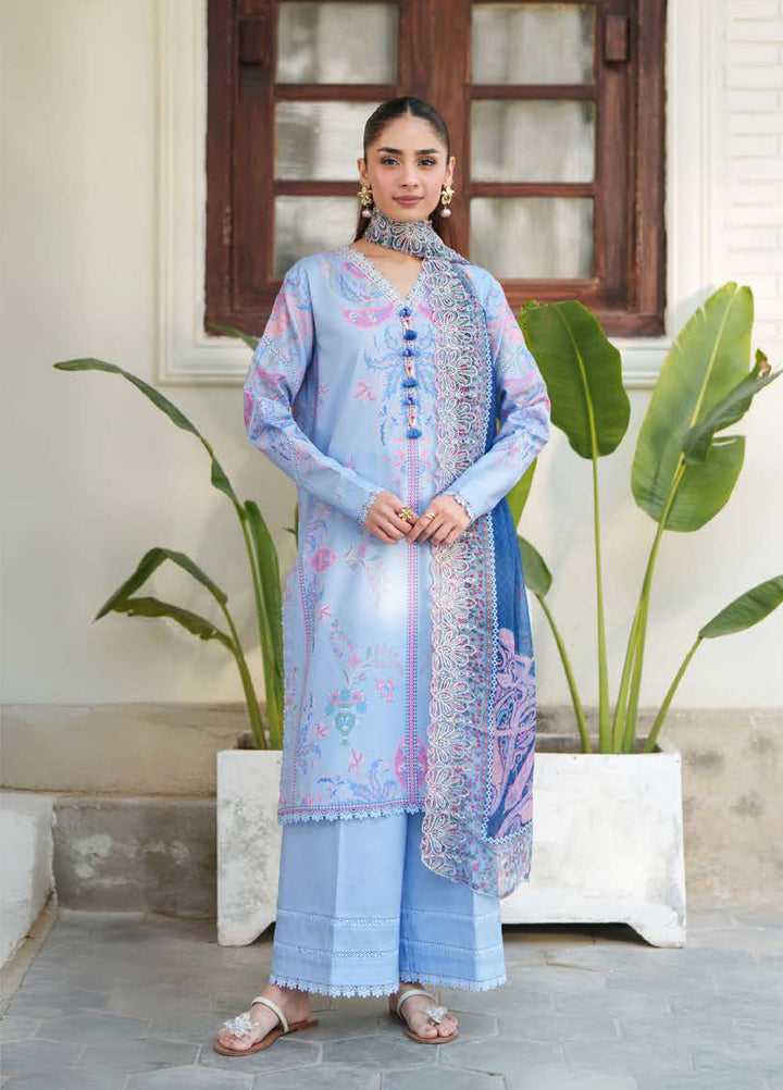 Whispered Florals by Roheenaz Unstitched Embroidered Lawn 3 Pcs Suit RNZ26UWF D-14 A DEWLIGHT BLOOM - Summer