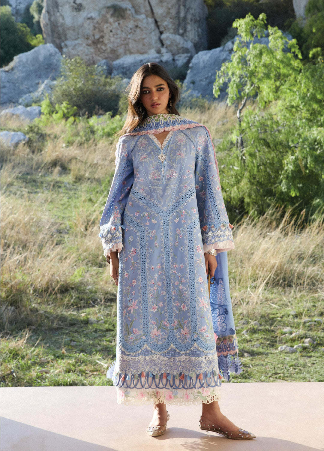 Suffuse Unstitched Embroidered Lawn 3 Piece Suit SSY26ULE Elani - Eid Collection