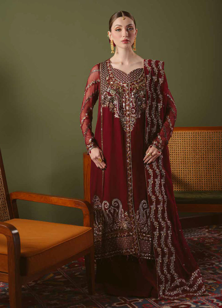 Elaya by Nureh Unstitched Embroidered Chiffon 4 Piece Suit NU26UEF NEL-92 - Festive Collection