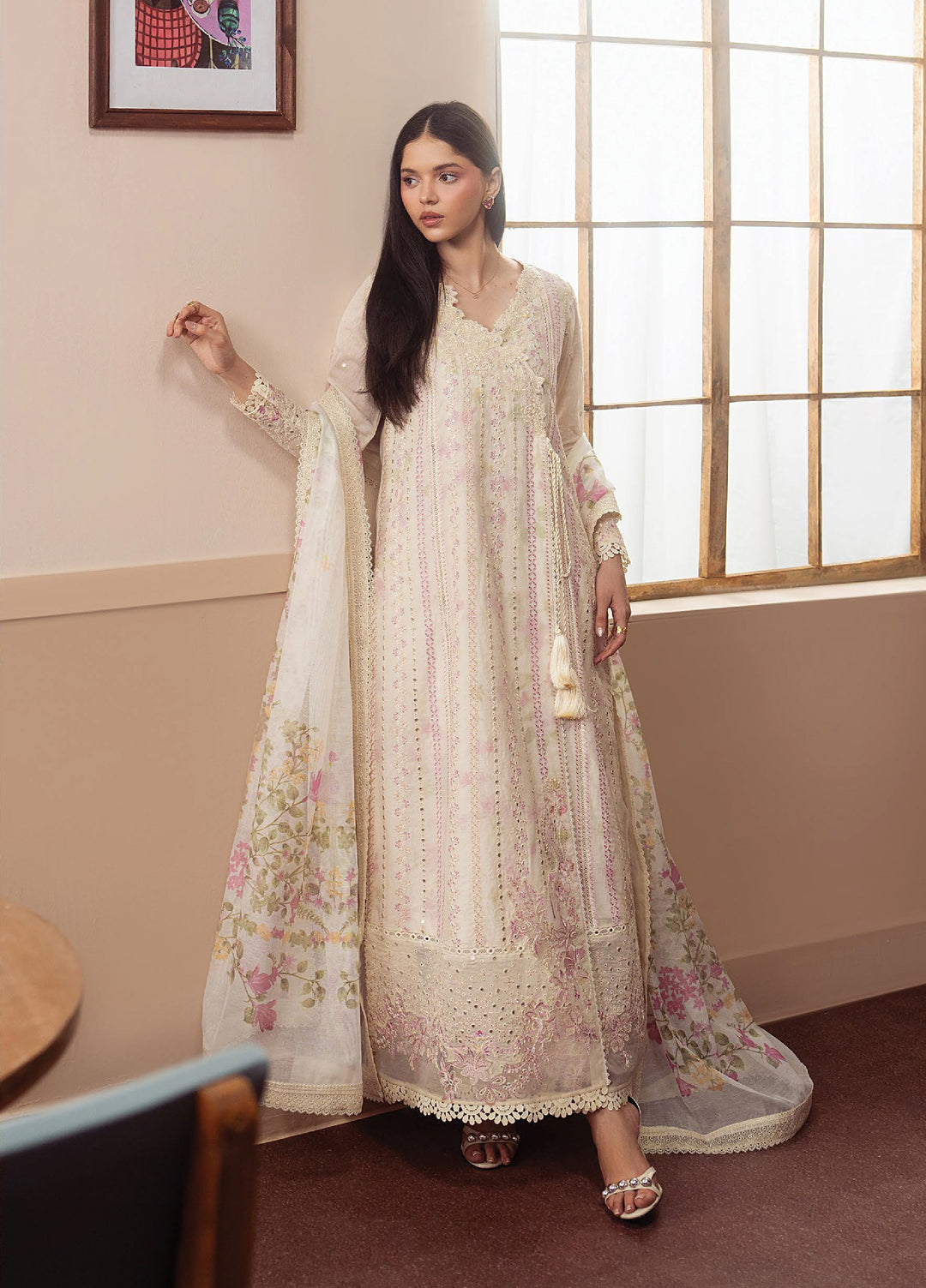 Brewed by Ayzel Unstitched Embroidered Paper Cotton 3 Piece Suit AAF26UBL Mochaque ZWU-0146-3PO - Festive Collection