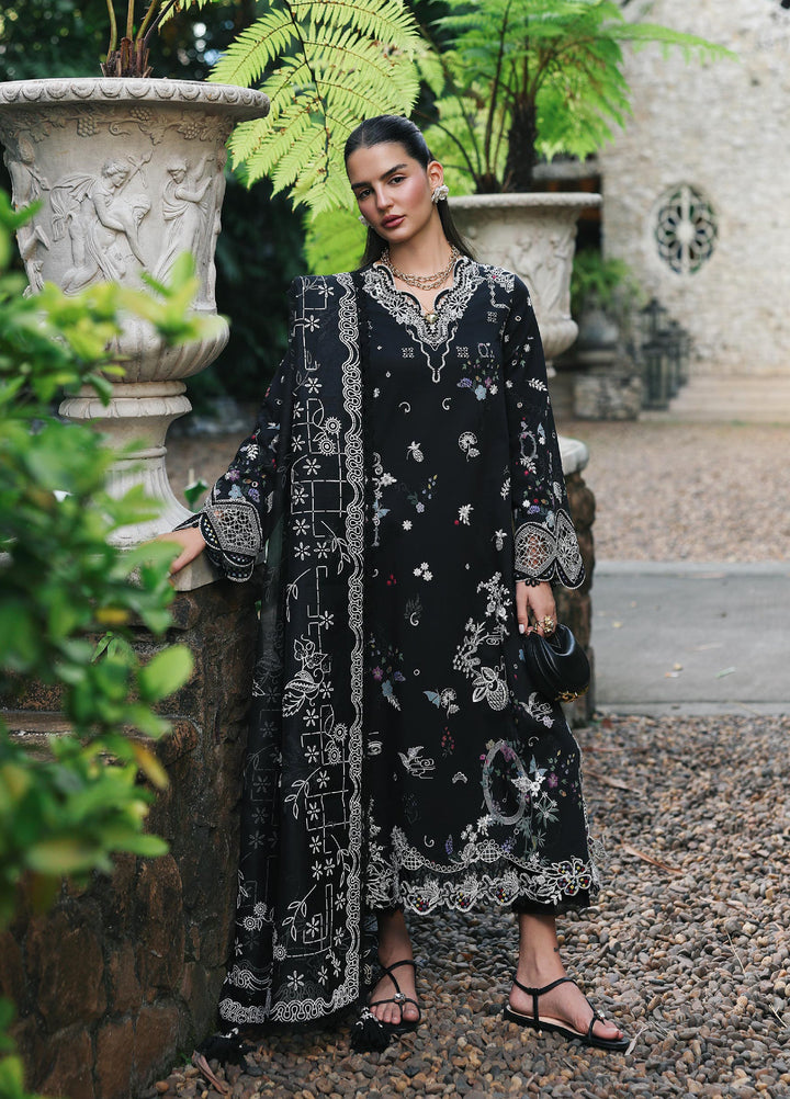 Q Line by Qalamkar Unstitched Chikankari Embroidered Lawn 3 Piece Suit QLK26UQL RP-07 OBSIDIAN - Summer Collection