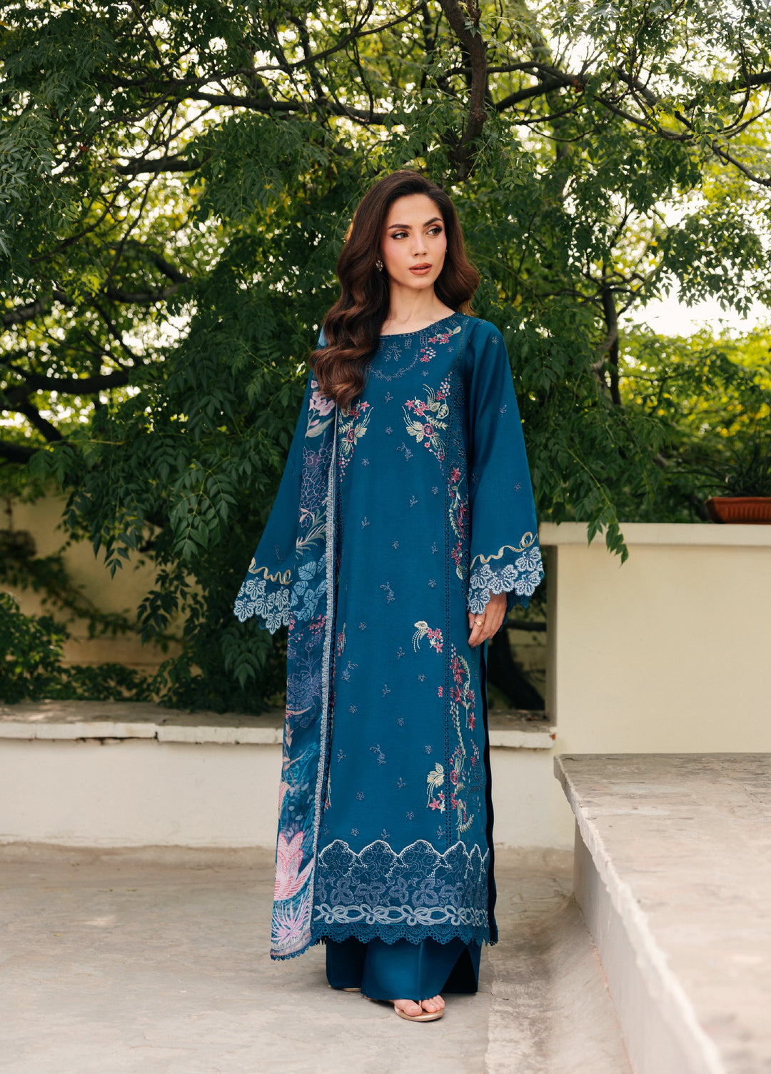 Zync by Florent Unstitched Embroidered Lawn 3 Piece Suit FL26ULZ FZ-7B - Lawn Collection