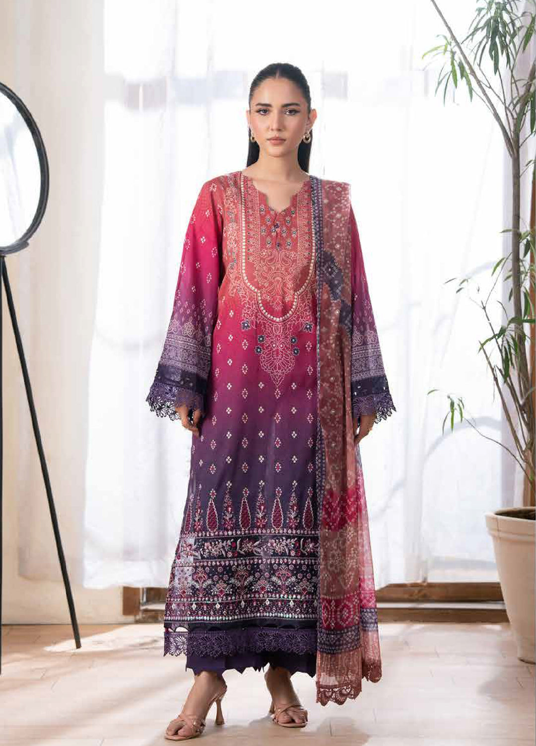 Chunri by Daria Unstitched Embroidered Lawn 3 Piece Suit DC26UCL DA-110 - Casual Collection