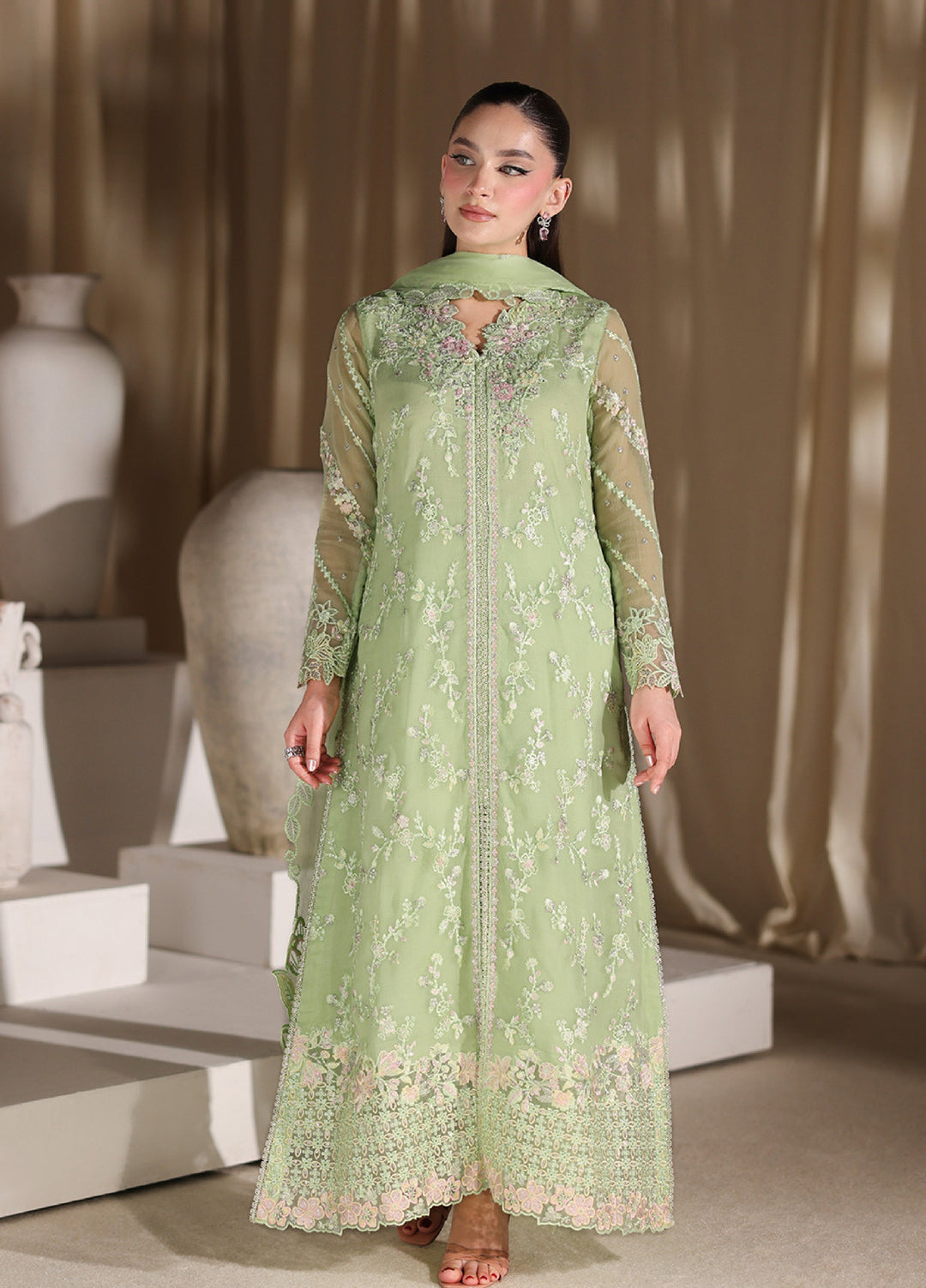 Azure Unstitched Embroidered Chiffon 3 Piece Suit AZ26ULC Fairy Fern - Festive Collection