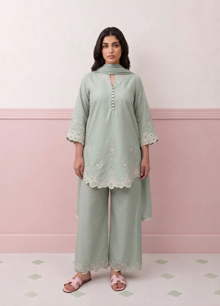 Scherezade Women RTW Embroidered Lawn Cotton 3 Piece Suit PINA COLADA - Casual Collection