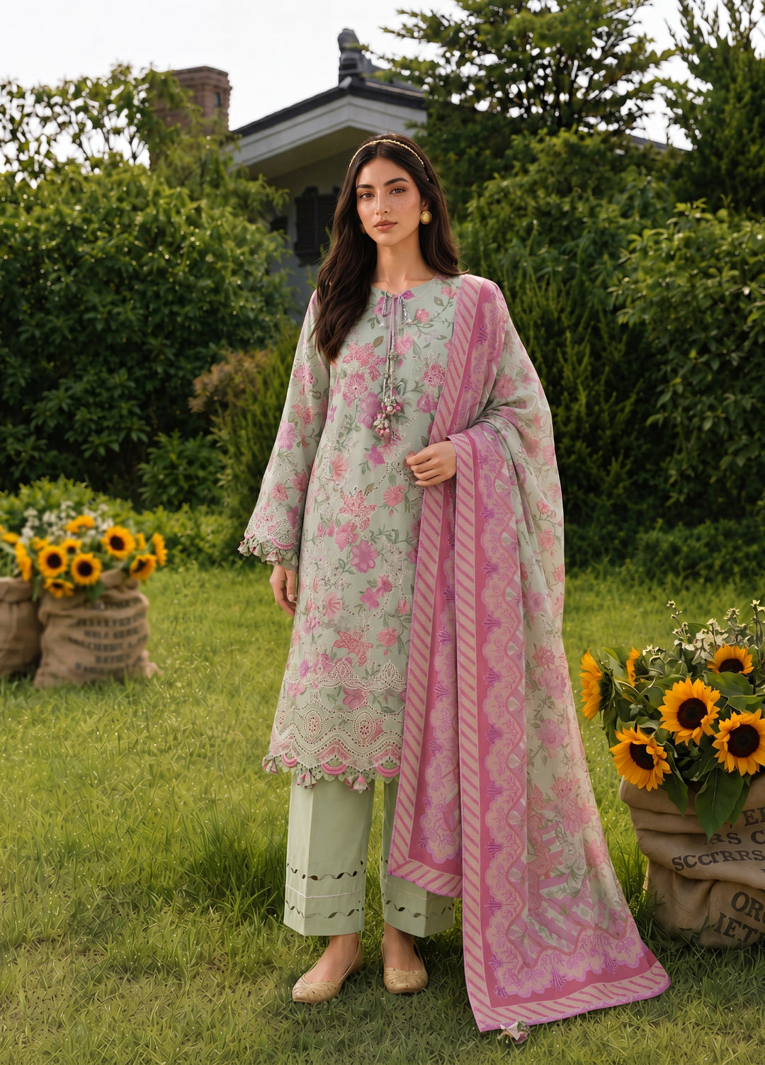 Zellbury Unstitched Embroidered Cotton 3 Piece Suit ZB26UCC WUS26E34098 - Casual Collection