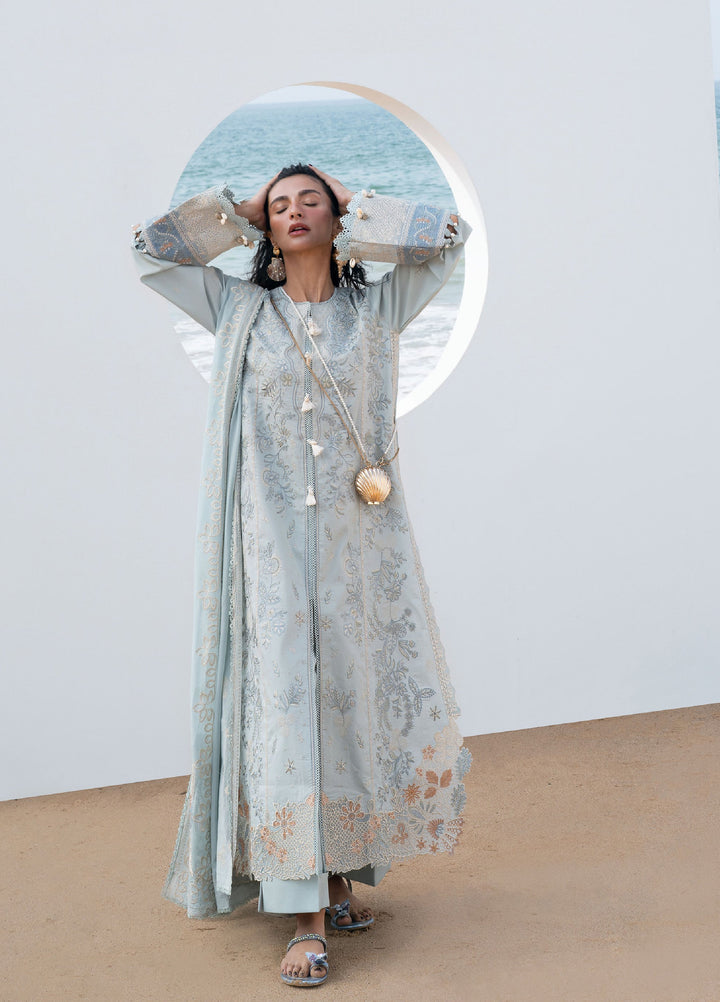 Florent Unstitched Embroidered Luxury Lawn 3 Piece Suit FL26UL FL-6B - Festive Collection