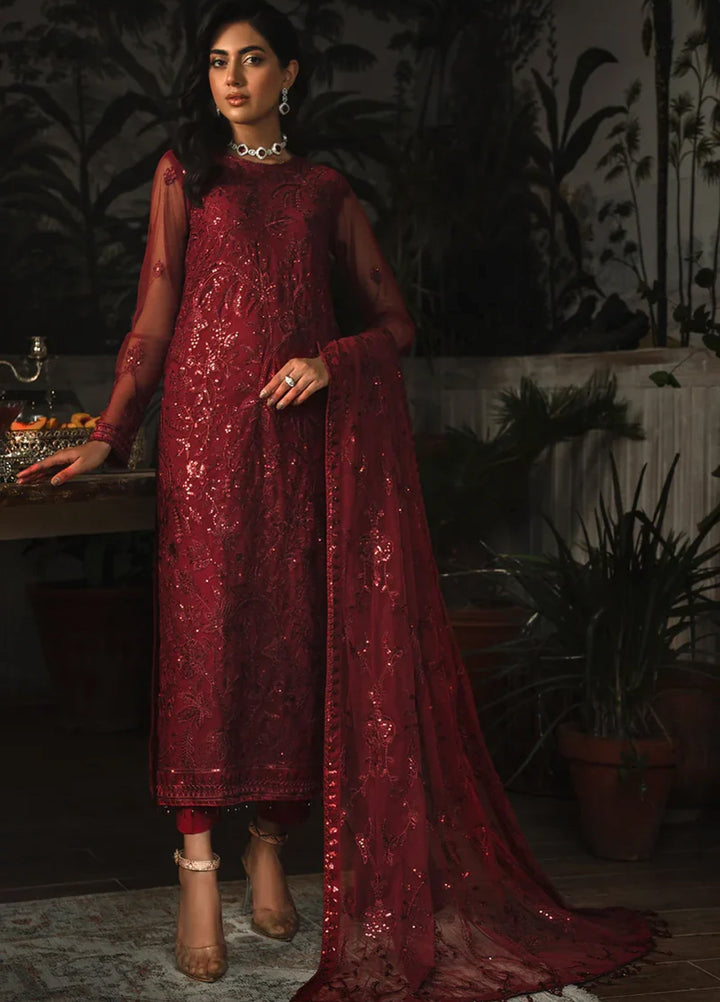 Zarif Women Unstitched Embroidered Net 3 Piece Suit ZR26UFC ZLR 01 MARLENE - Festive Collection