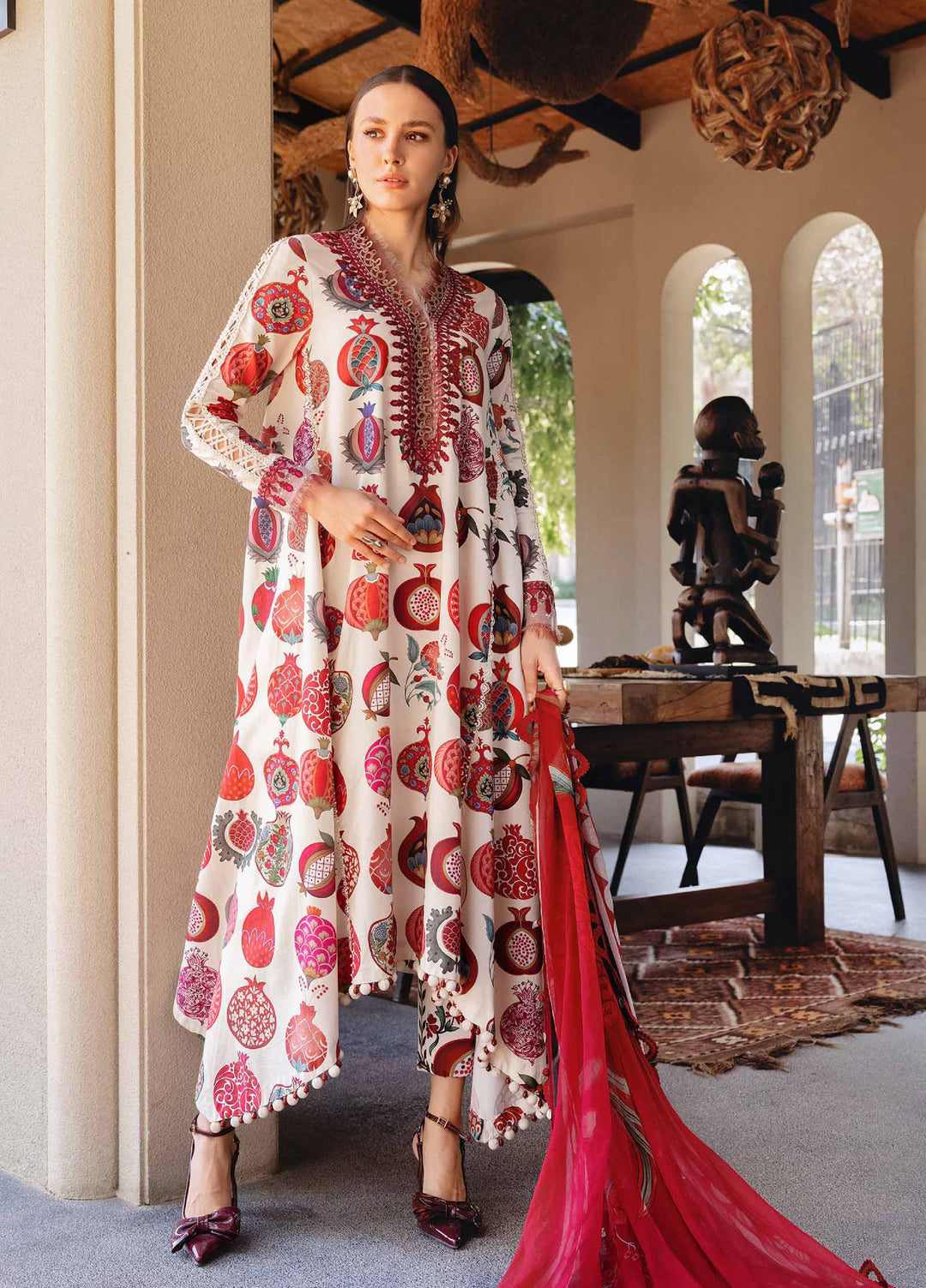 M Prints by Maria B Unstitched Printed Lawn 3 Piece Suit MB26UMP D-03 A - Summer Collection