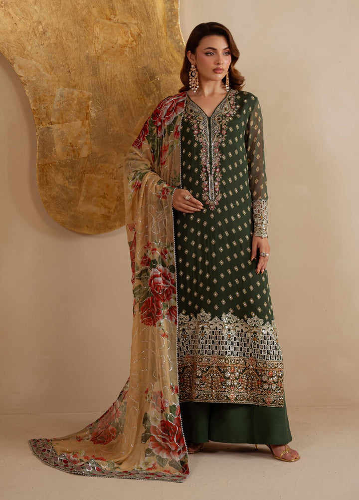 Amaya by Nureh Unstitched Luxury Chiffon Embroidered 3 Piece Suit NU26UA AM-33 - Festive Collection