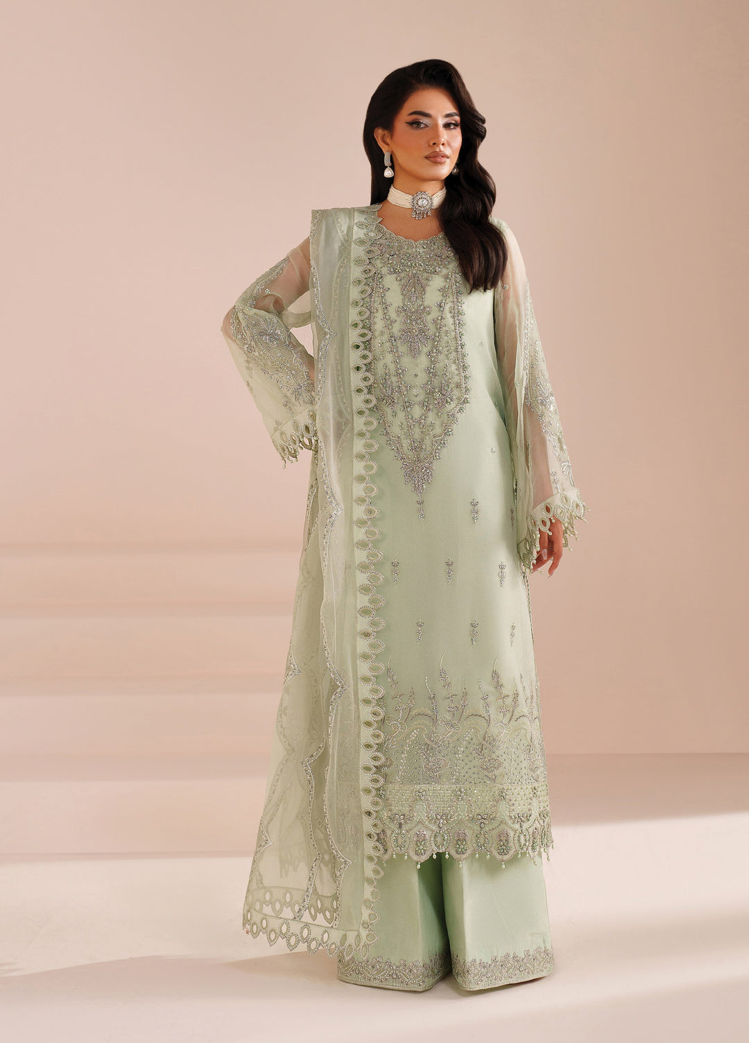Aymal by Alizeh Fashion Unstitched Embroidered Chiffon 3 Piece Suit AFB26UA D-06 Zyah - Festive Collection