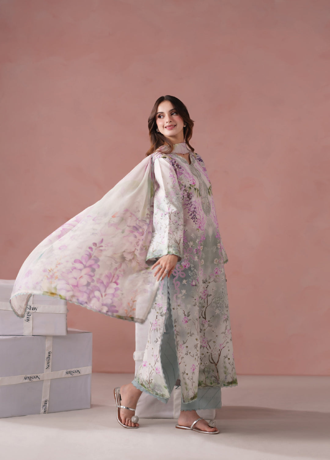 Summer Diary by Neeshay Unstitched Printed Lawn 3 Piece Suit NSH26SD Wisteria Whisper - Casual Collection