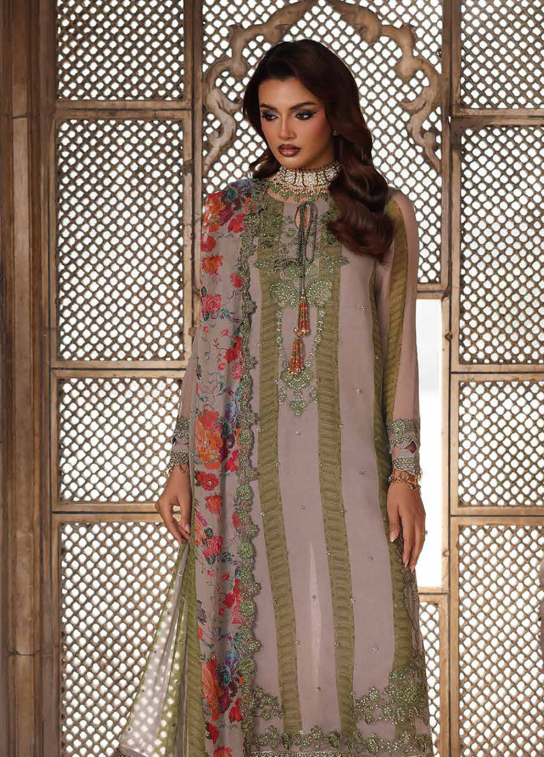 Vasal by Charizma Unstitched Luxury Chiffon Embroidered Suits 3 Piece CRZ25LC VSL25-46 - Festive Collection