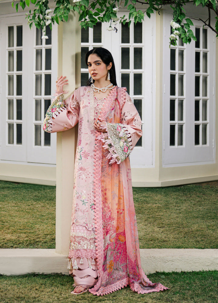 Camelia by Sundas Ahad Unstitched Embroidered Luxury Lawn 3 Piece Suit SNA26UC EL-06 Baby Pink - Festive Collection