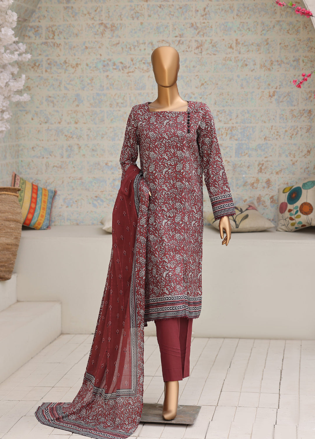 Nayab by HZ Textiles Unstitched Printed Cotton Lawn 3 Piece Suit HZ28UN NPC-07 - Casual Collection