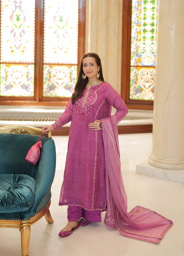 Omal by Komal Behnon Ki Eid Munar Line 3 Piece Pret Suit Liyana - Festive Collection