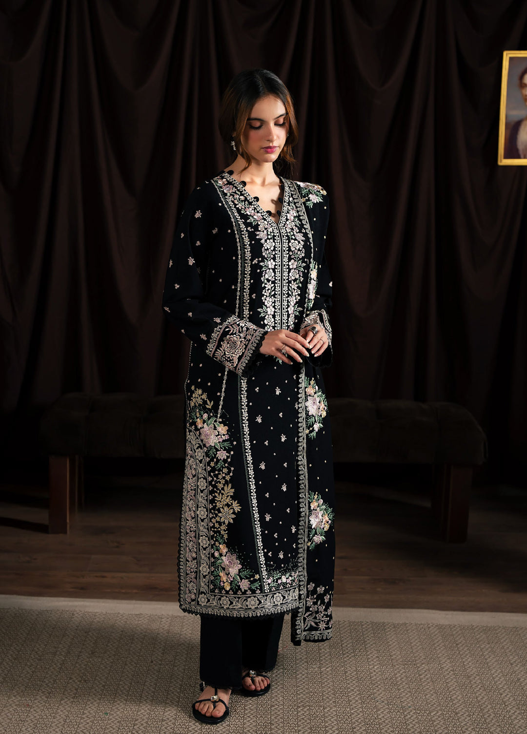 Neeshay Winter Reverie Unstitched Karandi Embroidered Suits 3 Piece NSH25WR Velayne - Winter Collection