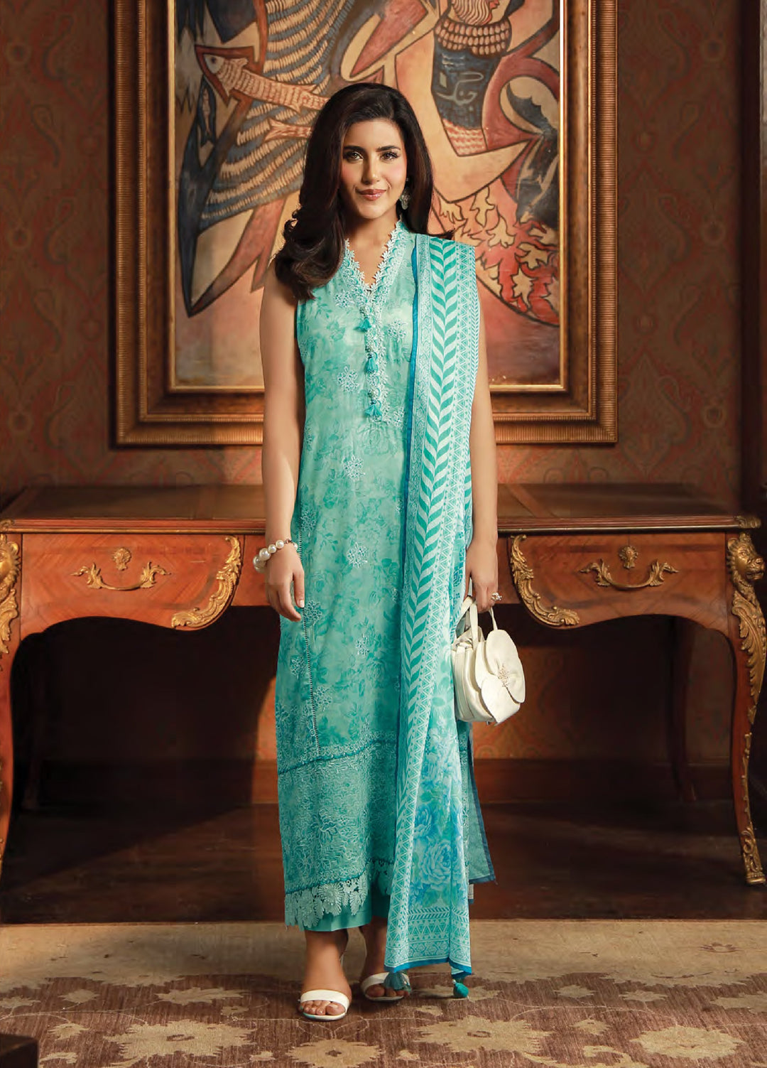 Komal Lawn by Lakhany Unstitched Embroidered Lawn 3 Piece Suit LSM26UK LG-IZ-0537 - Summer Collection