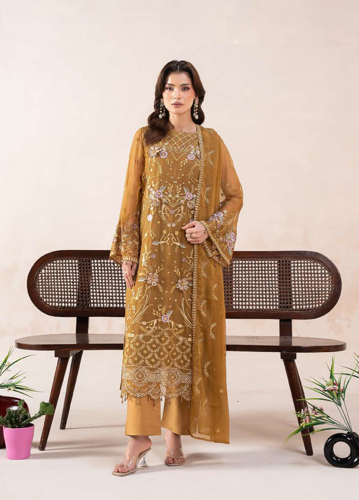 Anaya Noor by Zebtan Unstitched Embroidered Chiffon 3 Piece Suit ZB26UAN AN-02 - Festive Collection