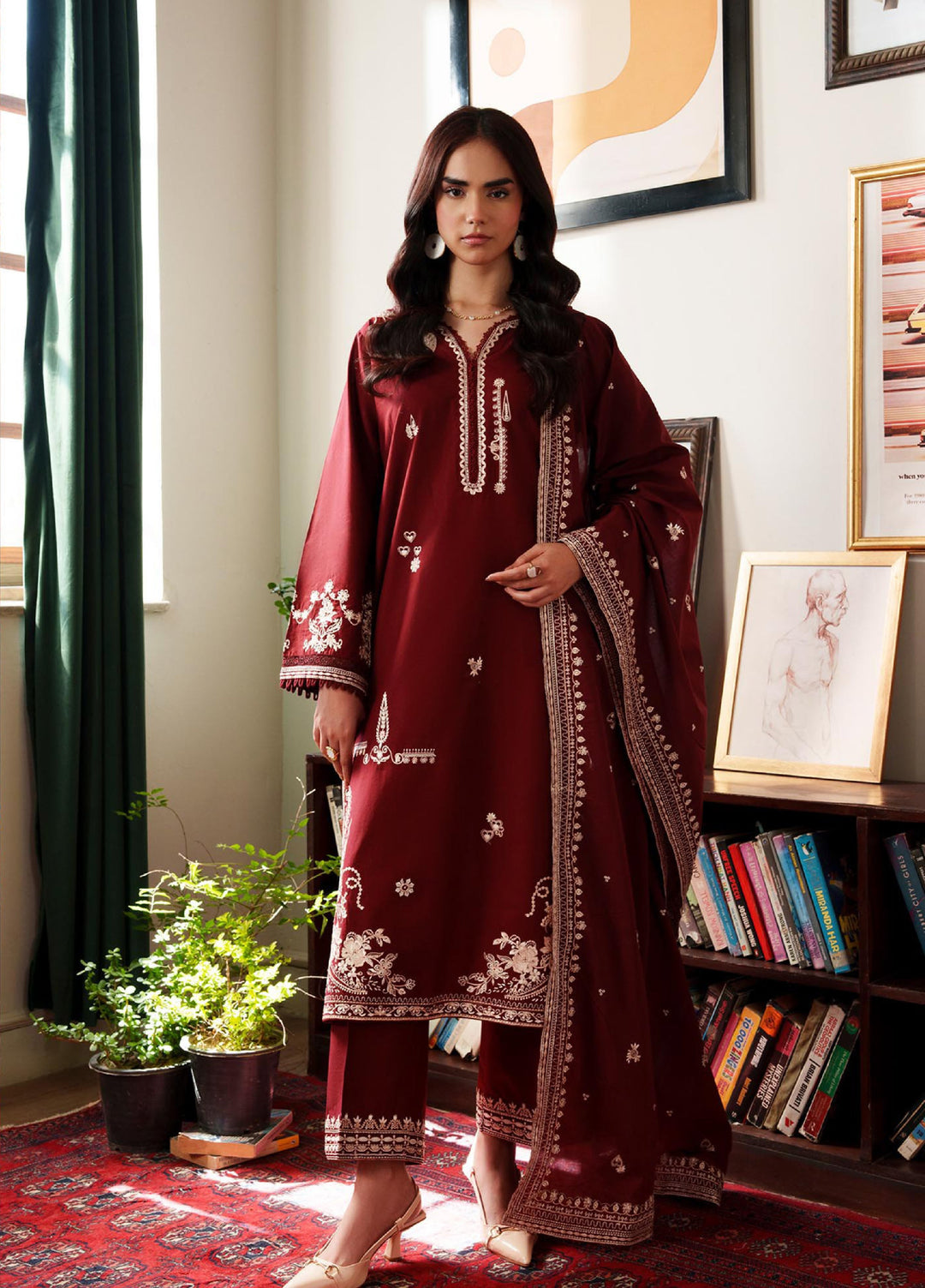 RajBari Women RTW Embroidered Lawn 3 Piece Suit RB26PLE Meher 01 - Eid Collection