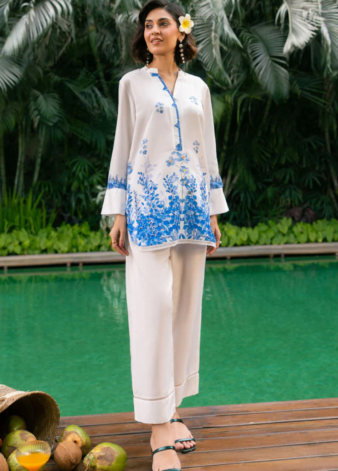 Nairah Women Pret Printed Arabic Lawn Suit NAH26PN Occan Breeze - Spring Collection