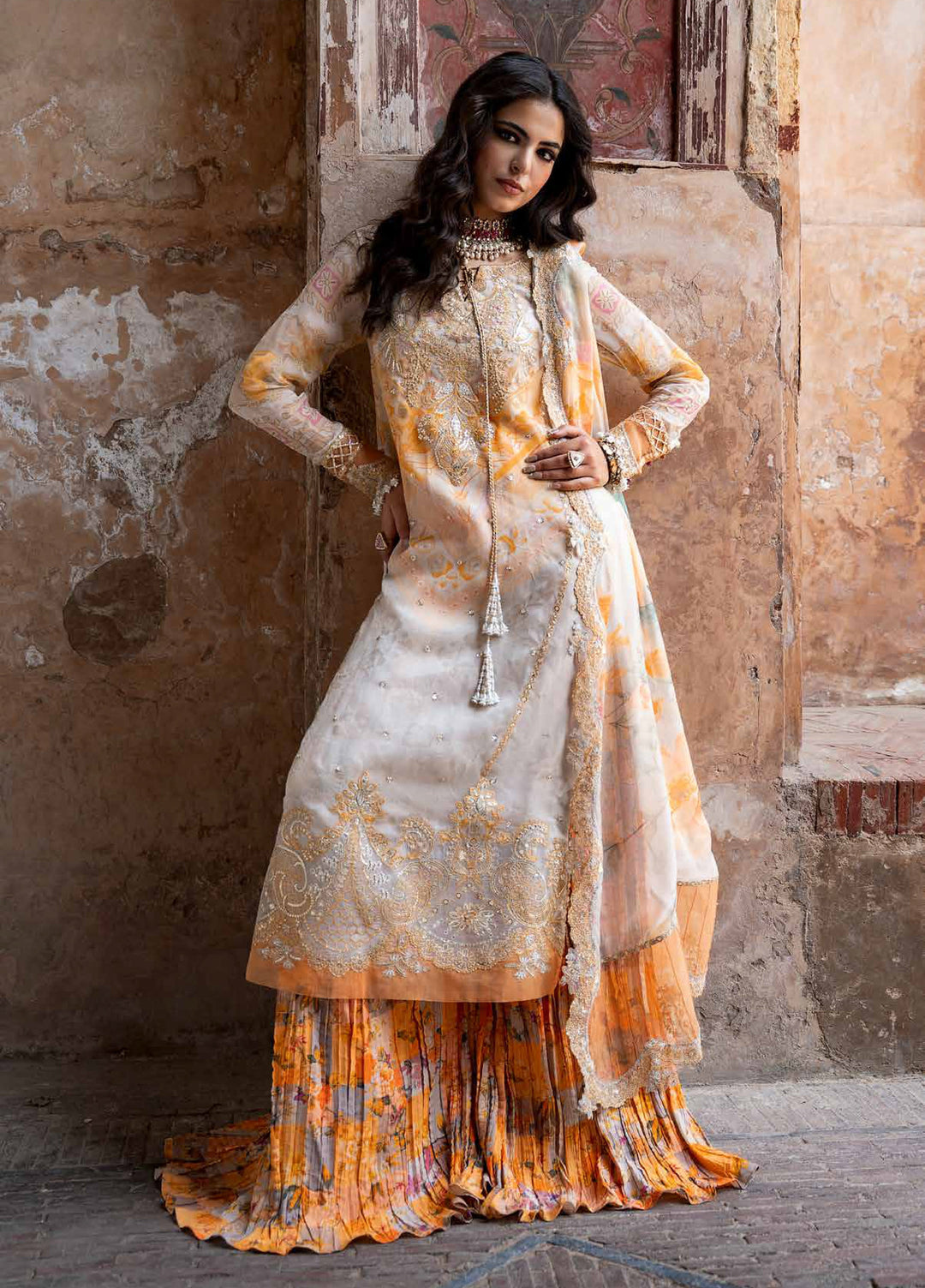 Vasal by Charizma Unstitched Embroidered Chiffon 4 Piece Suit CHR26UVC VSLW6-06 - Festive Collection