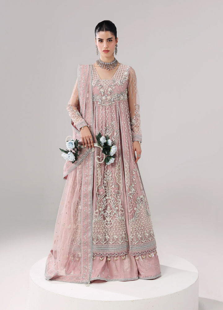 Lamore by Sardinia Unstitched Luxury Hand Work Net 3 peice SRD25LH D-8 Lilac Luxe - Formals Collection